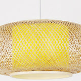 Asian Woven Bamboo Round Oval Restaurant Pendant Light Image - 8