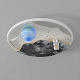 Astronaut Space Circle Dimmable LED Flush Mount Light Image - 9