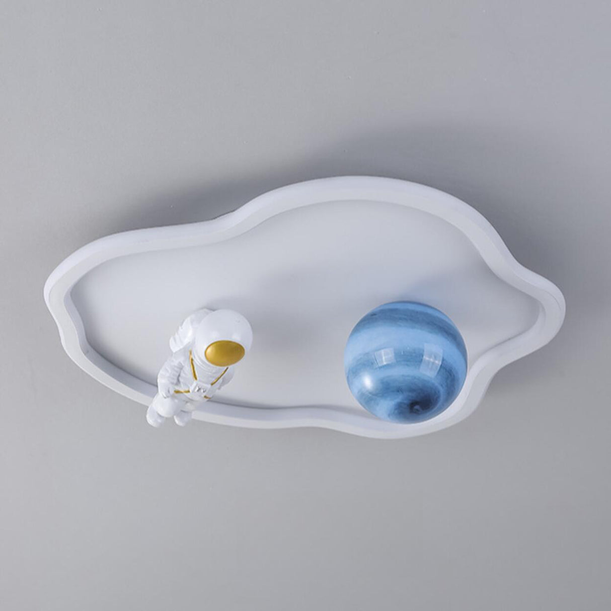 Astronaut White LED Flush Mount Ceiling Light Kids Room Image - 8