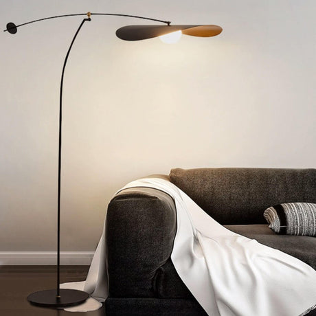 Asymmetrical Modern Black Metal Myrna Floor Lamp Image - 1