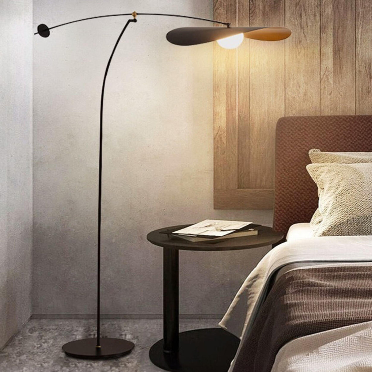 Asymmetrical Modern Black Metal Myrna Floor Lamp Image - 2