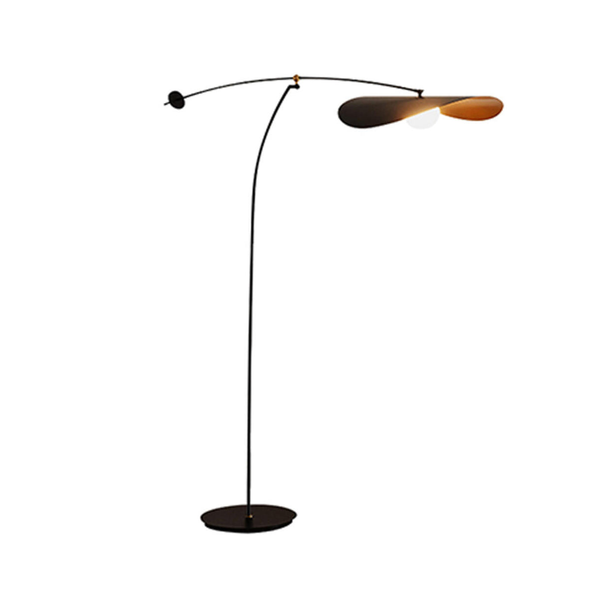 Asymmetrical Modern Black Metal Myrna Floor Lamp Image - 5