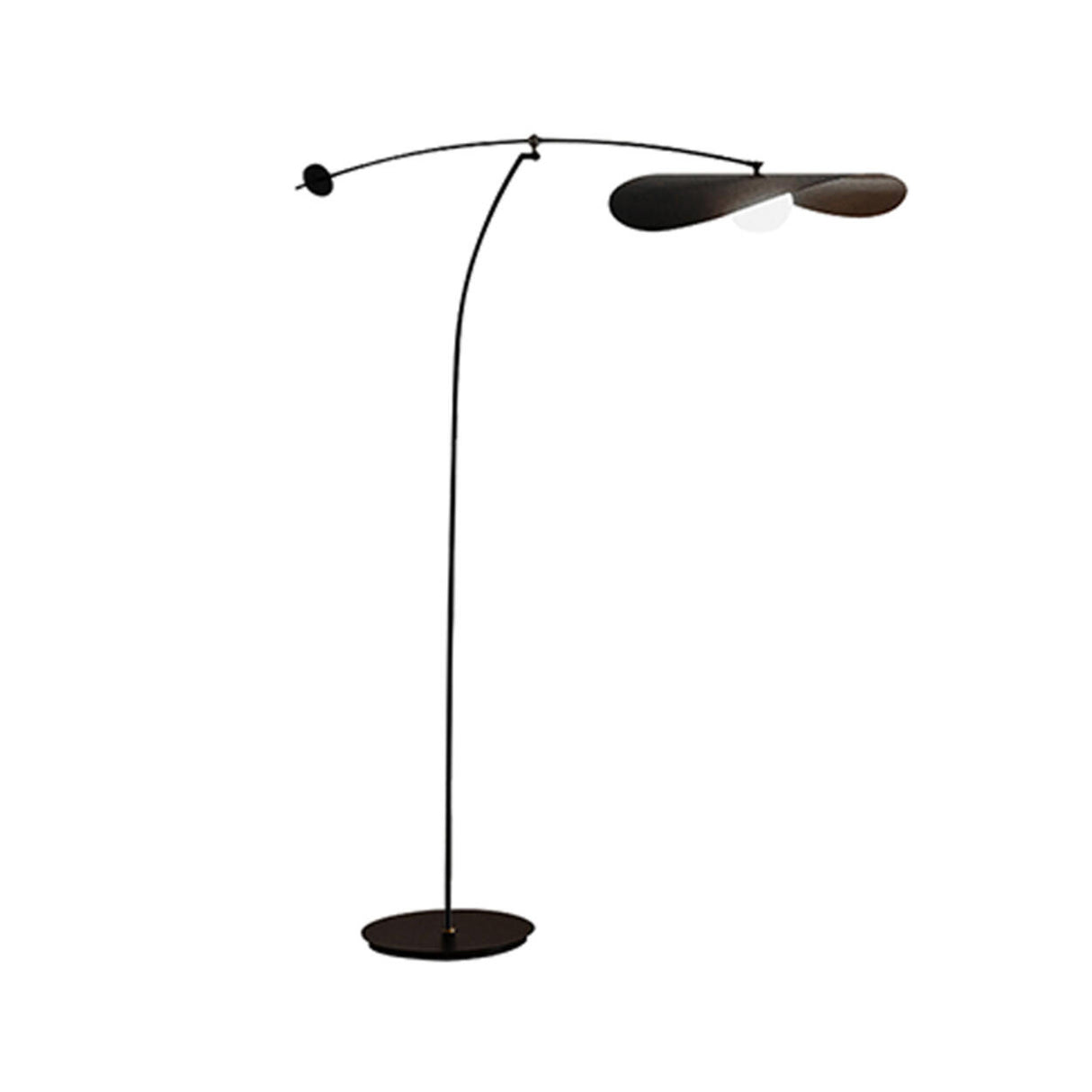 Asymmetrical Modern Black Metal Myrna Floor Lamp Image - 6