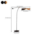 Asymmetrical Modern Black Metal Myrna Floor Lamp #size