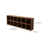 Auburn Wooden Horizontal Rectangular Storage Bookcase Image - 16