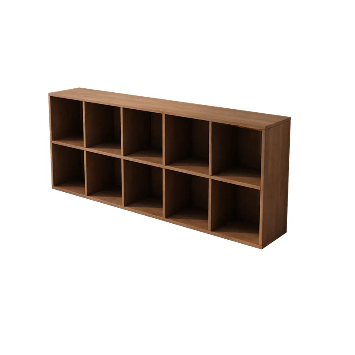 Auburn Wooden Horizontal Rectangular Storage Bookcase Image - 5