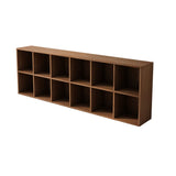 Auburn Wooden Horizontal Rectangular Storage Bookcase Image - 7