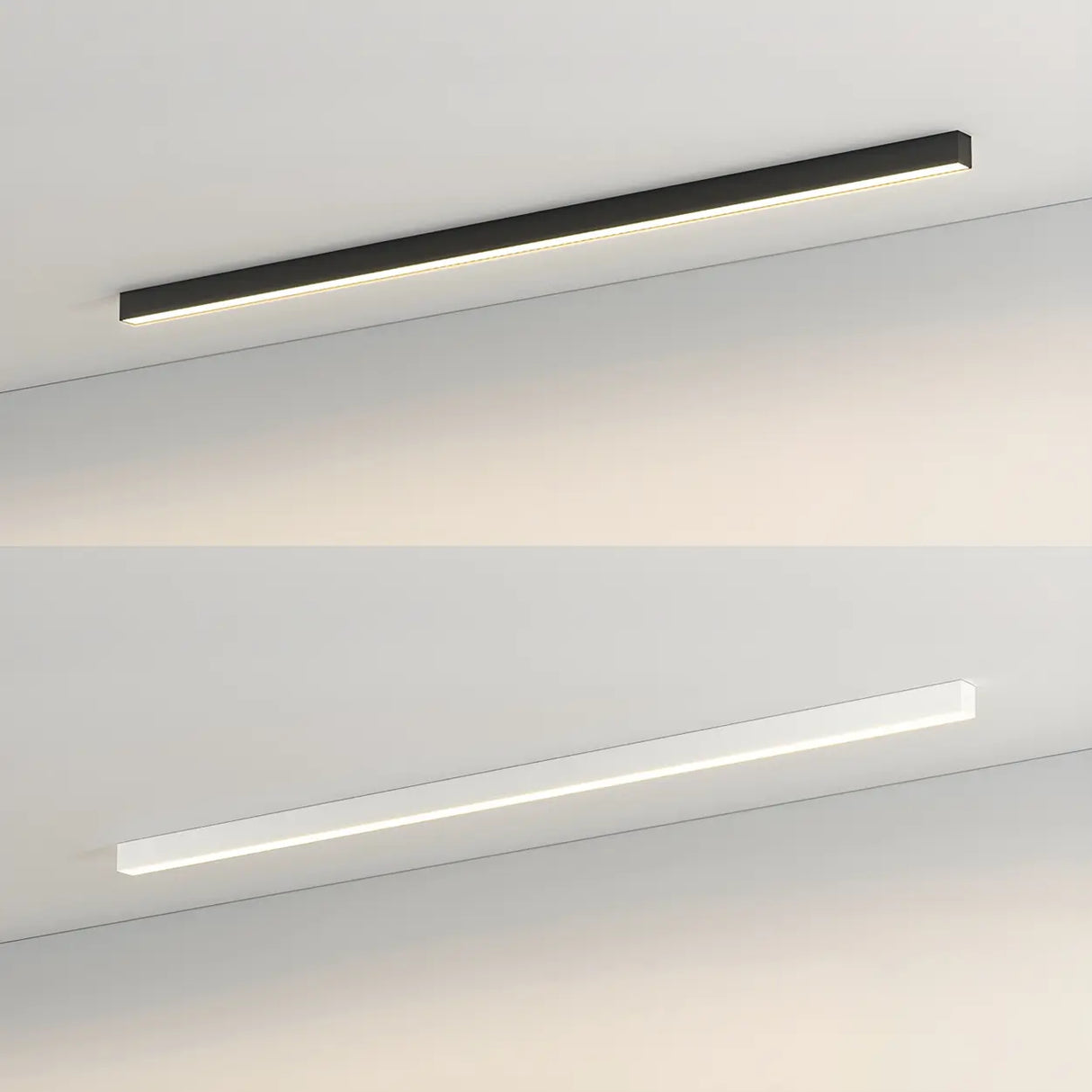 Balcony Black Linear Dimmable Flush Mount Ceiling Light Image - 14