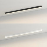 Balcony Black Linear Dimmable Flush Mount Ceiling Light Image - 14