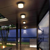 Balcony Black Square LED Flush Mount Ceiling Light Image - 11