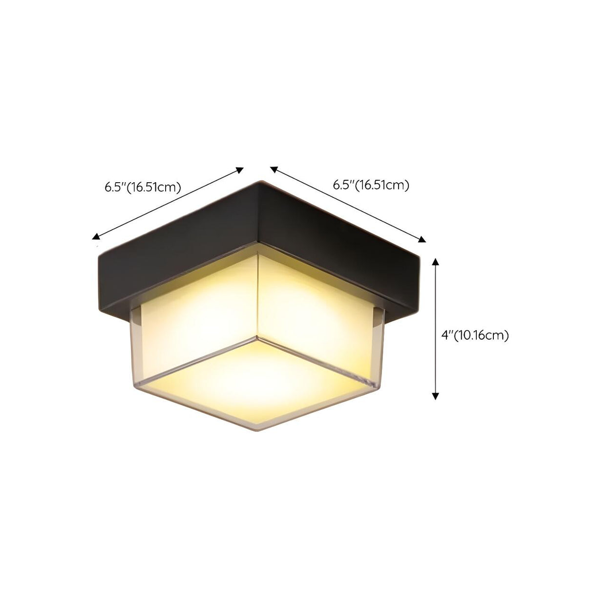 Balcony Black Square LED Flush Mount Ceiling Light 