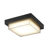 Balcony Black Square LED Flush Mount Ceiling Light Image - 5