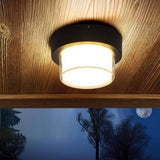 Balcony Black Square LED Flush Mount Ceiling Light Image - 6