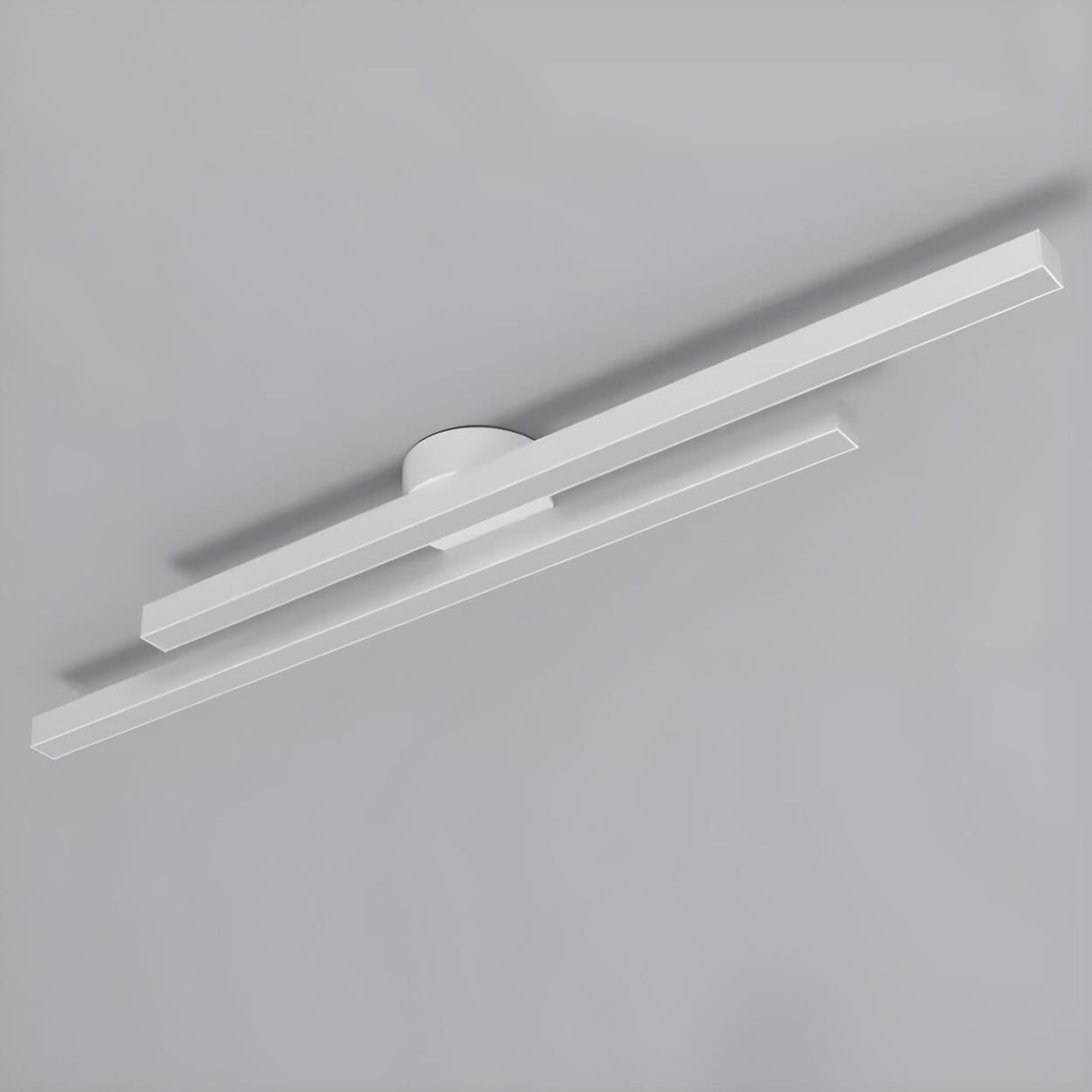 Balcony Black Two Strip Semi-Flush Mount Ceiling Light Image - 14