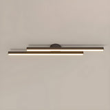 Balcony Black Two Strip Semi-Flush Mount Ceiling Light Image - 16