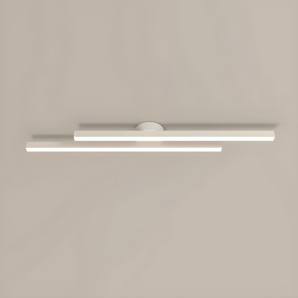 Balcony Black Two Strip Semi-Flush Mount Ceiling Light Image - 17