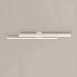 Balcony Black Two Strip Semi-Flush Mount Ceiling Light Image - 17