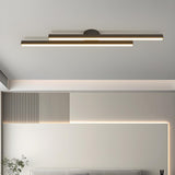 Balcony Black Two Strip Semi-Flush Mount Ceiling Light Image - 6