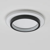 Balcony Black White Round Flush Mount Ceiling Light Image - 11