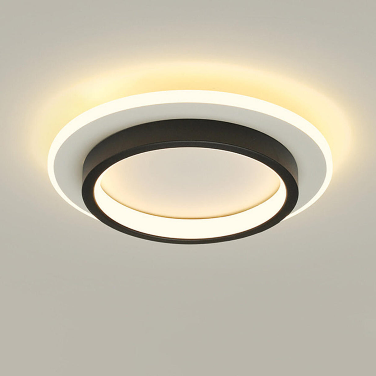 Balcony Black White Round Flush Mount Ceiling Light Image - 20