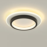 Balcony Black White Round Flush Mount Ceiling Light Image - 20