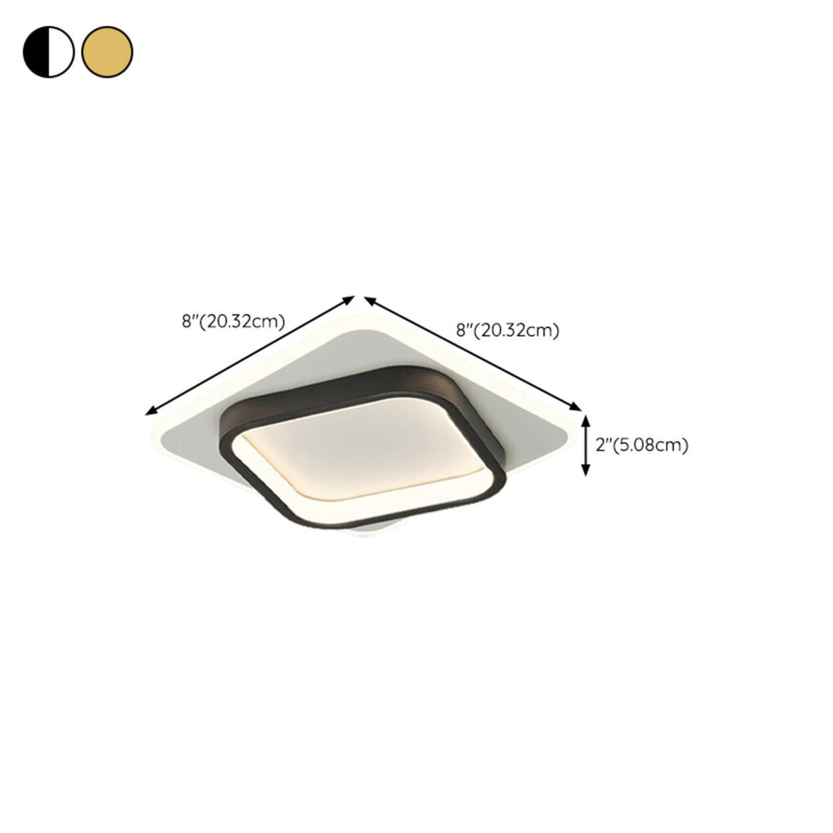 Balcony Black White Round Flush Mount Ceiling Light 