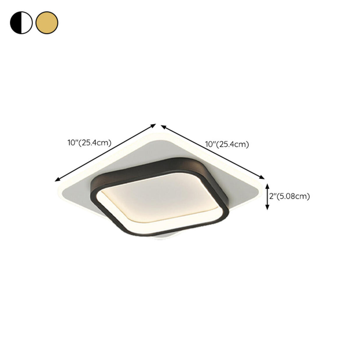 Balcony Black White Round Flush Mount Ceiling Light Image - 25