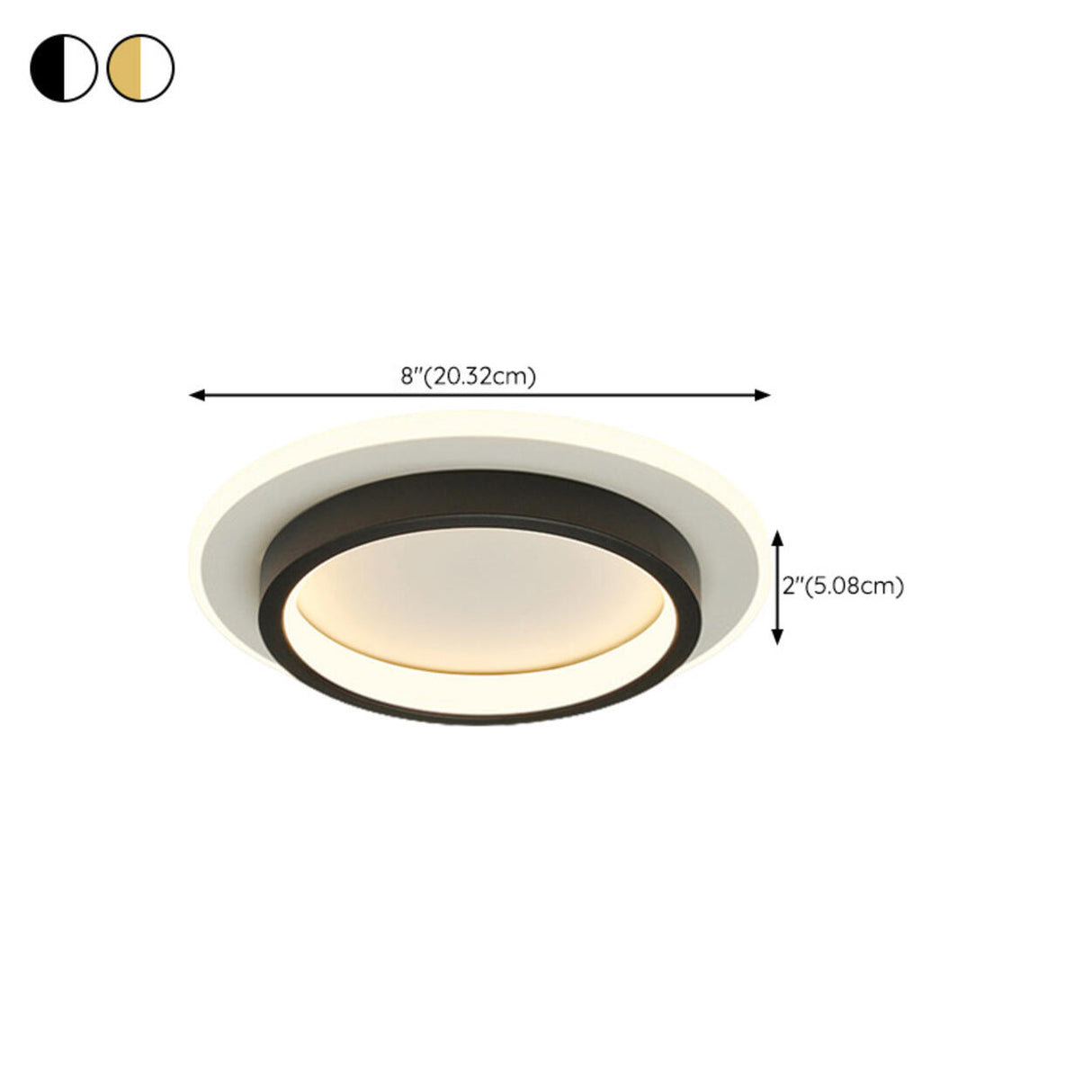 Balcony Black White Round Flush Mount Ceiling Light Image - 26