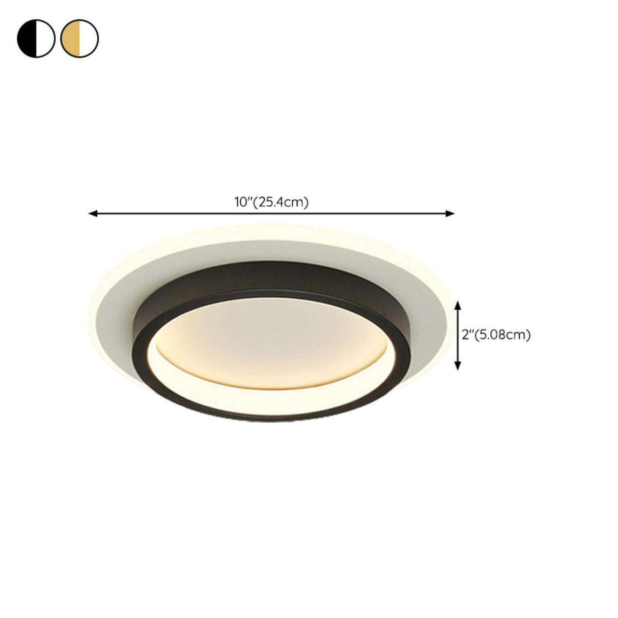 Balcony Black White Round Flush Mount Ceiling Light Image - 27