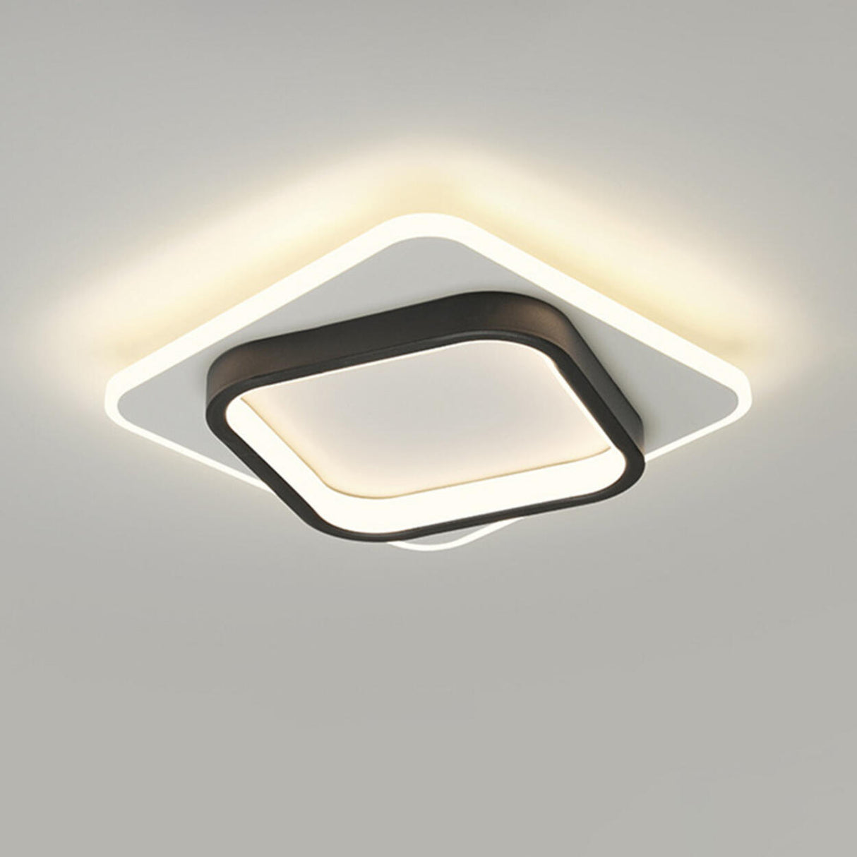 Balcony Black White Round Flush Mount Ceiling Light Image - 9