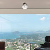 Balcony Mini Black Globe Glass Flush Mount Ceiling Lamp Image - 1