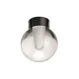 Balcony Mini Black Globe Glass Flush Mount Ceiling Lamp Image - 5