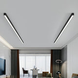 Balcony Minimalist White Linear Flush Mount Light Image - 4