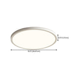 Balcony Simple White Round Dimmable Flush Mount Light #size