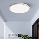 Balcony Simple White Round Dimmable Flush Mount Light Image - 4