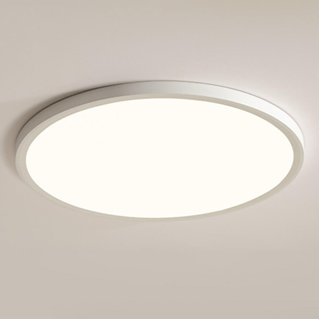 Balcony Simple White Round Dimmable Flush Mount Light Image - 6