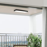 Balcony White Rectangular Strip LED Flush Mount Light Image - 4