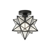 Balcony White Star-Shaped Semi-Flush Mount Ceiling Lamp Image - 10