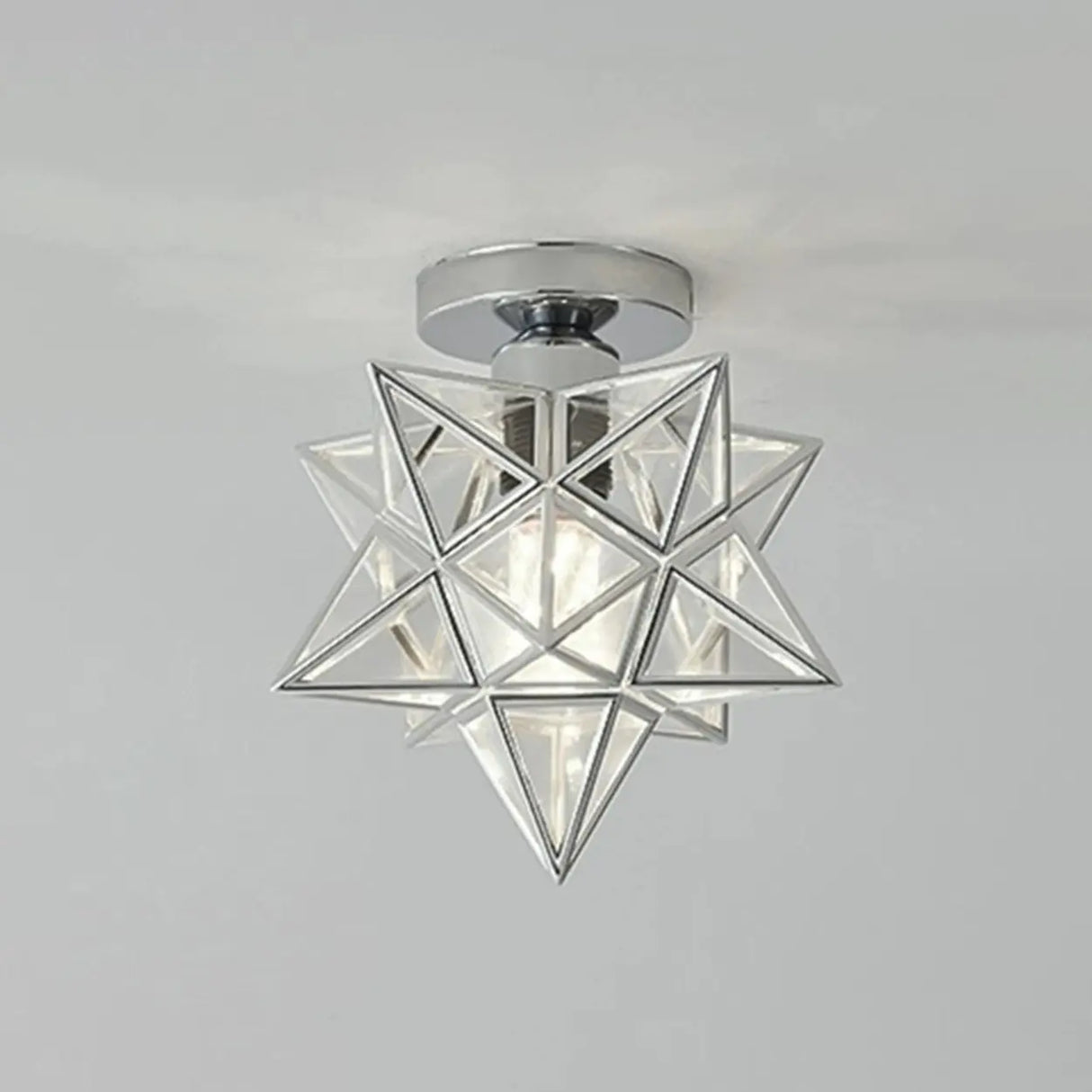 Balcony White Star-Shaped Semi-Flush Mount Ceiling Lamp Image - 13