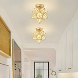 Balcony White Star-Shaped Semi-Flush Mount Ceiling Lamp Image - 19