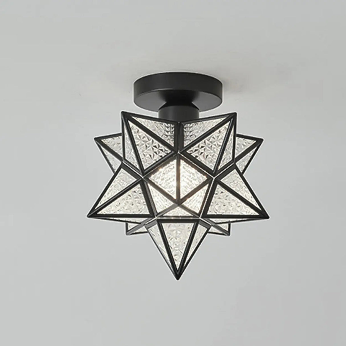 Balcony White Star-Shaped Semi-Flush Mount Ceiling Lamp Image - 2