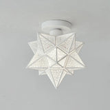 Balcony White Star-Shaped Semi-Flush Mount Ceiling Lamp Image - 4