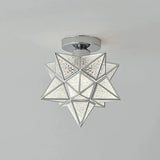 Balcony White Star-Shaped Semi-Flush Mount Ceiling Lamp Image - 5