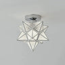 Balcony White Star-Shaped Semi-Flush Mount Ceiling Lamp Image - 5