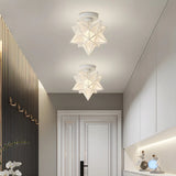 Balcony White Star-Shaped Semi-Flush Mount Ceiling Lamp Image - 6