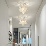 Balcony White Star-Shaped Semi-Flush Mount Ceiling Lamp Image - 8