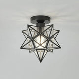 Balcony White Star-Shaped Semi-Flush Mount Ceiling Lamp Image - 9