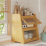 Bamboo Desktop Stand Ladder Natural Display Cabinet Image - 1