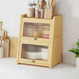 Bamboo Desktop Stand Ladder Natural Display Cabinet Image - 21