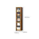 Bamboo Kitchen Hutch Brown 7 Shelves Tall China Cabinet Image - 24